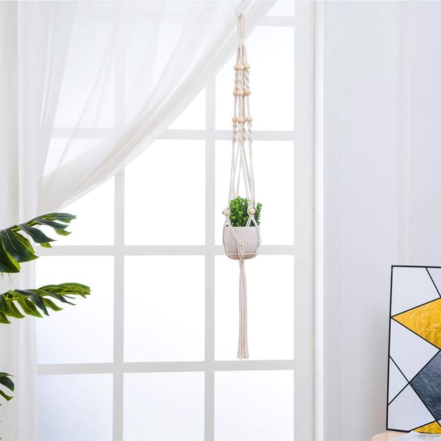 Detalle 2 de Petutu 5er Set Makramee Blumenampel mit 104 cm