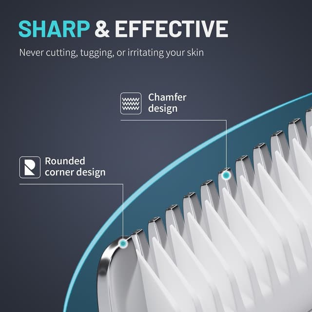 Detalle 2 de PRITECH Manscape Body Hair Trimmer for Men (Waterproof, Ceramic Blades, USB-C Charging)