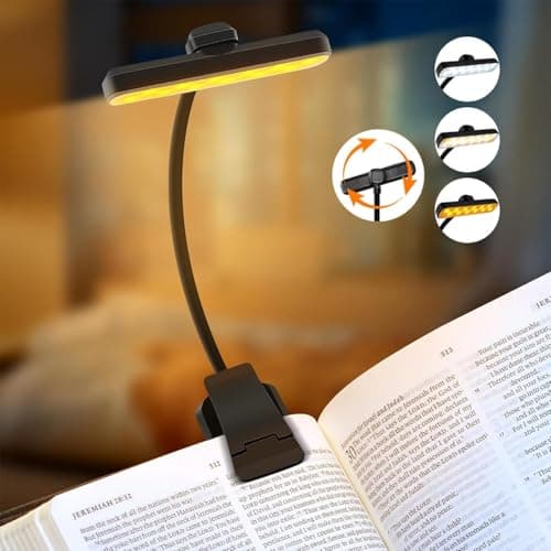 Detalle de YverLand Luz de lectura con pinza de 24 LED, cuello flexible 360º y batería recargable USB