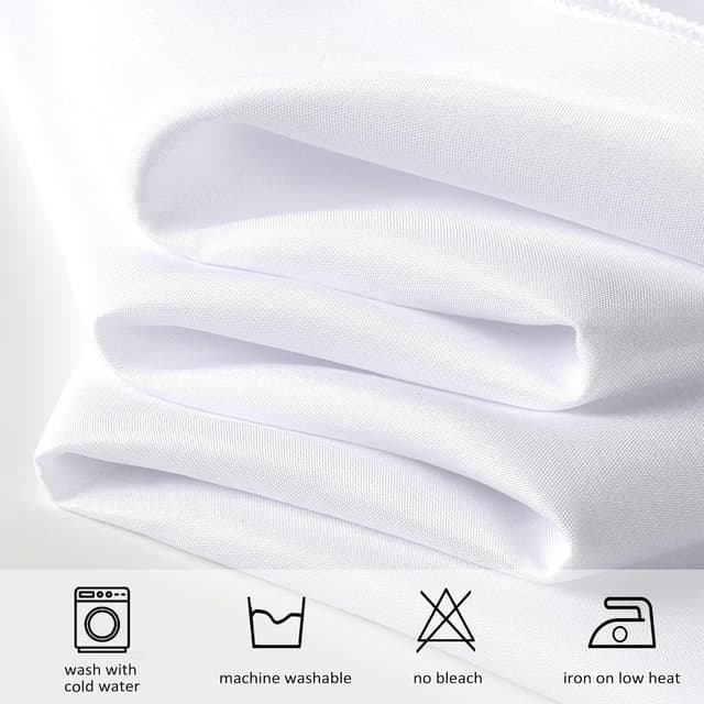 Detalle de Pepmily 8-Pack White Rectangle Tablecloths (60x126 Inch) for 8-Foot Tables