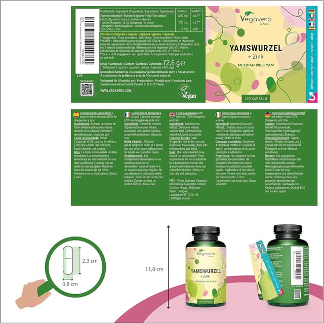Thumbnail 2 de Vegavero Yamswurzel Kapseln 1.000 mg — Diosgenin 200 mg 💊