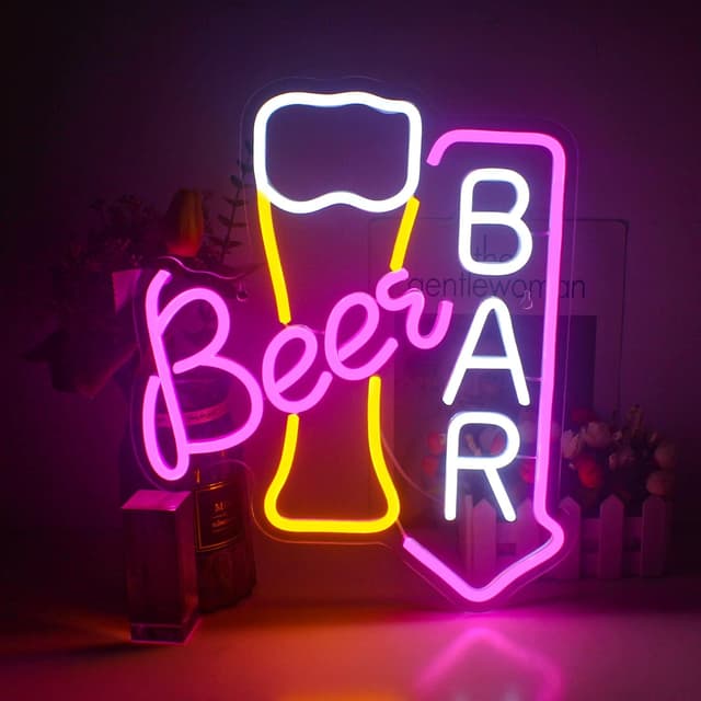 Detalle de Wanxing Beer Neon Light Sign for Wall Decor (USB LED, acrylic panel)