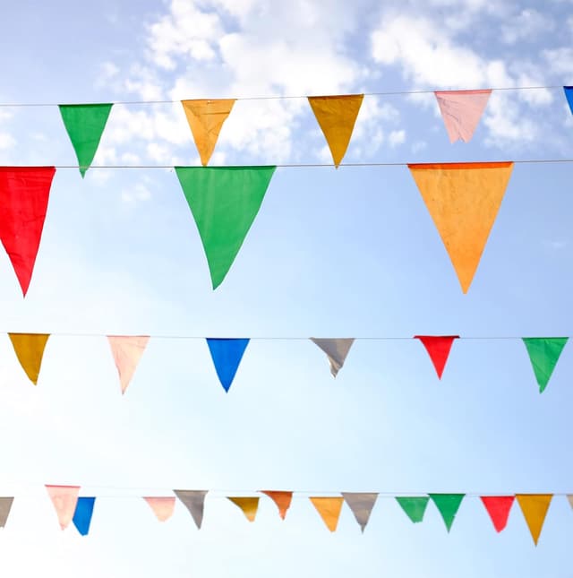 Thumbnail 6 de XXL Wimpelkette Stoff 100 Meter bunt – Girlande & Banner für Indoor und Outdoor Deko