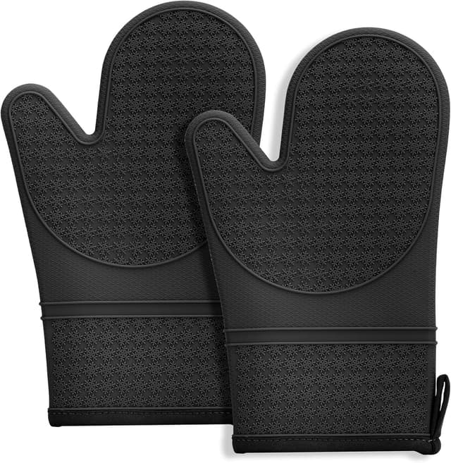 Detalle de MEETOZ Silicone Oven Mitts, 600° heat