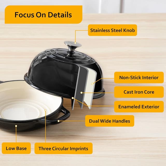 Thumbnail 3 de Velaze Pentola in Ghisa per Pane 4.8L Ø24cm