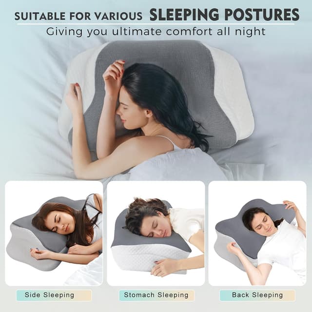 Detalle de Hydomi Memory Foam Neck Pillow 15° support