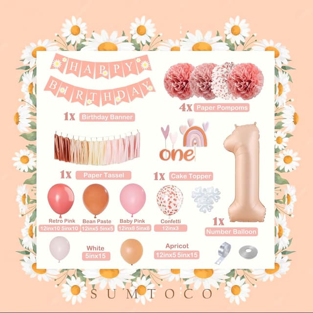 Thumbnail 1 de 1. Geburtstag Mädchen Deko mit 1 Ballon