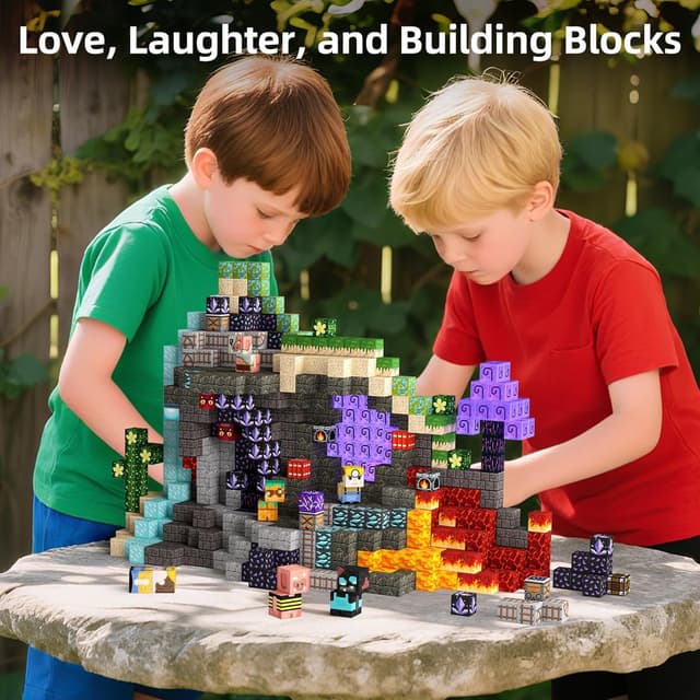 Thumbnail 5 de KIDCHEER Magnetbausteine 150 Stück Bergwerk Höhle