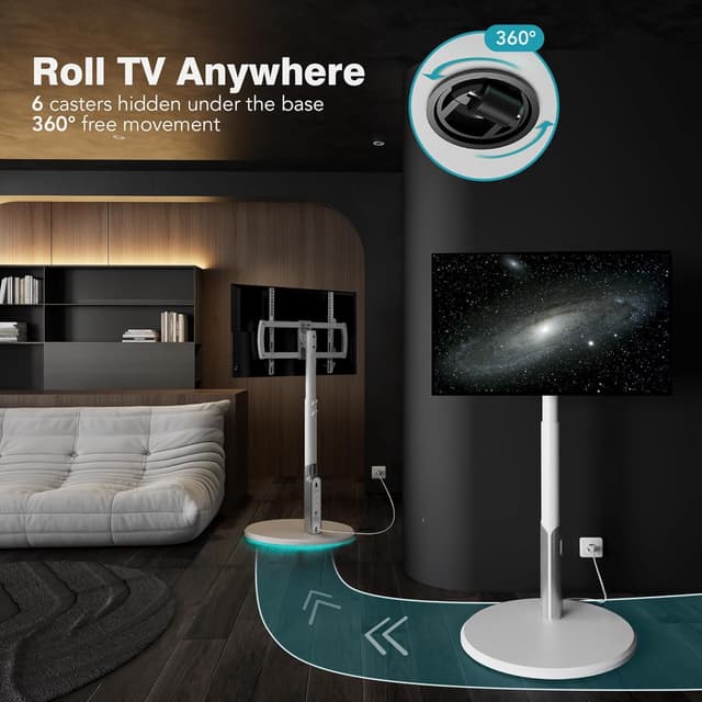 Detalle 2 de LLDEPLL Floor Mobile TV Stand 65" TV Cart