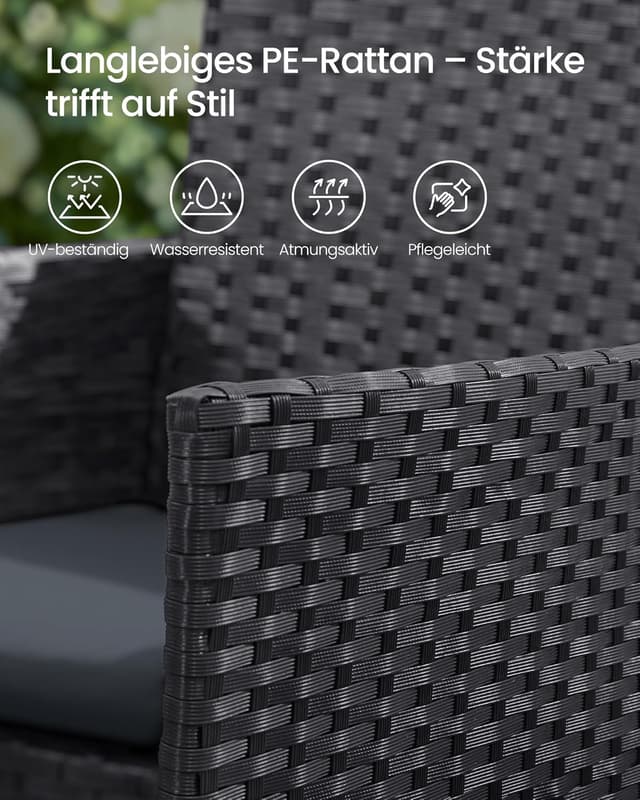 Thumbnail 4 de SONGMICS Gartenmöbel-Set 4-teilig mit PE-Polyrattan