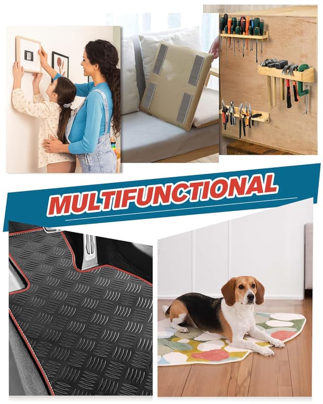 Thumbnail 6 de EMITEVER Picture Hanging Strips (20 Pairs) Strong Double-Sided Sticky Mounting Tape, White