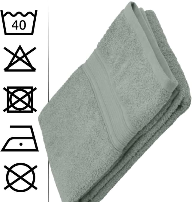 Detalle de Serviette de bain Stof Lagune 70x140 cm en coton bio, couleur Lichen