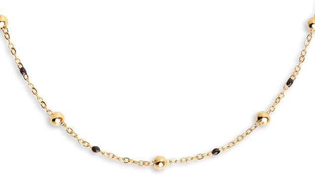 Imagen de SINGULARU Collier Dots L Noir Émail Acier 18kt en OfertitasTOP