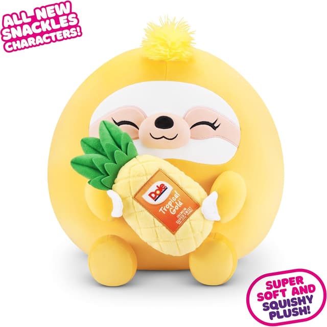 Detalle 2 de Snackles Series 2 Sloth (Dole, Pineapple) plush toy – small 20cm