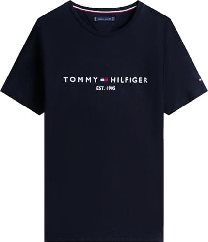 Detalle 2 de Tommy Hilfiger camiseta de manga corta Core Tommy Logo cuello redondo en negro (Jet Black), XXL