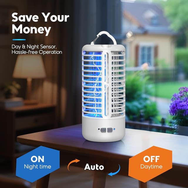 Detalle de Lampada Antizanzare Elettrica 3000V UV sospendibile con gancio, IPX4 – Bianco