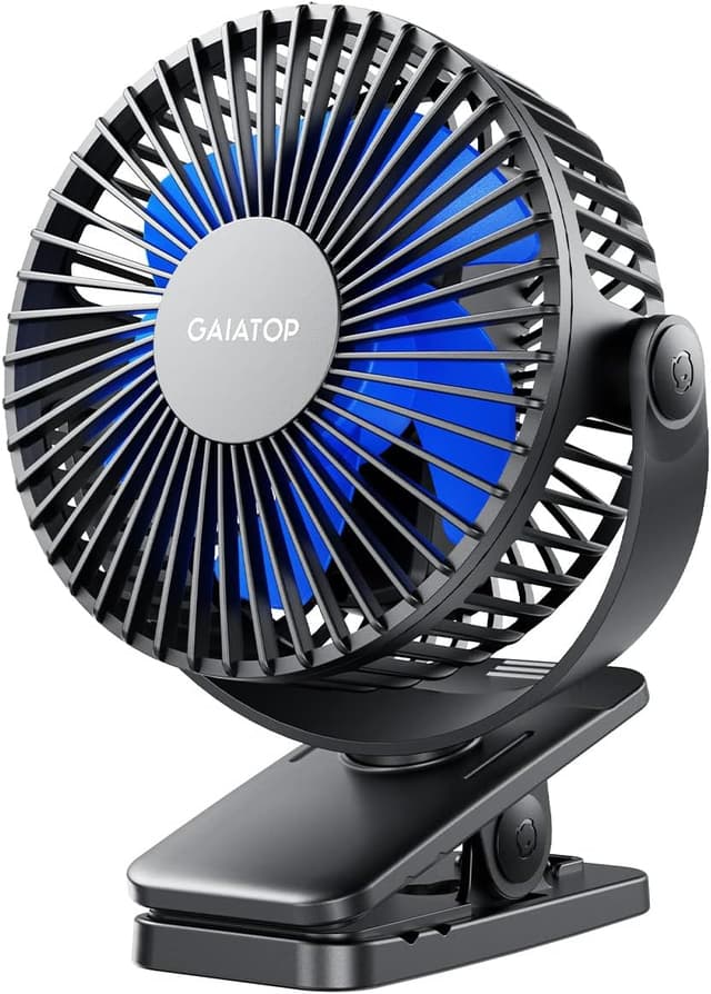 Detalle de gaiatop Portable Clip on Fan 3-speed USB desk fan 🌬