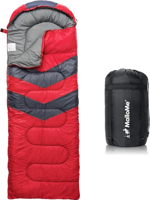 Detalle de MalloMe Schlafsack Outdoor für Erwachsene und Kinder – Winter, leicht & wasserdichtes Deckenschlafsack-Design