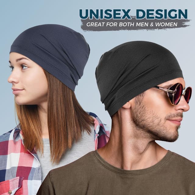 Detalle de WTACTFUL cooling skull caps (1 or 2 pack) – breathable 3D mesh headwear for running, cycling & gym