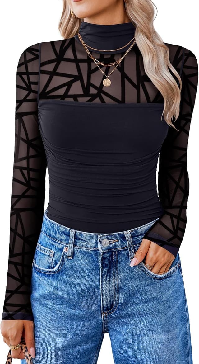 Thumbnail 6 de Avidlove Bodysuit Mesh Long Sleeve 75% Nylon 👗