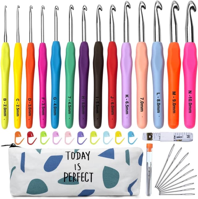 Imagen de Häkelnadel Set 14 Stück Ergonomisch 2–10 mm en OfertitasTOP