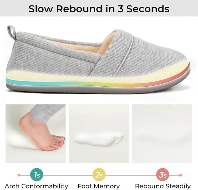 Detalle de EverFoams Women's Memory Foam Slippers 1 Size Up