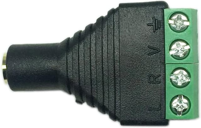 Detalle de SHANFEILU 3,5-mm TRRS-Adapter (4-polige Buchse) auf 4-Schrauben-Terminal – lötfrei, 2 Stück