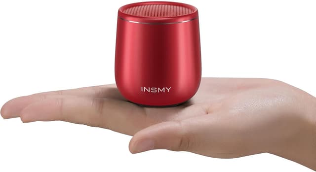 Detalle de INSMY Small Bluetooth Speaker (Waterproof Mini, Built-in Mic, Red) — Pocket-size stereo pair option