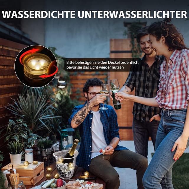 Thumbnail 2 de LUXJET Mini Unterwasser LED Teelichter 20er-Pack