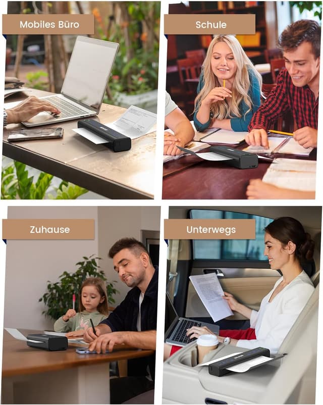 Detalle de NEWYES Tragbarer Thermodrucker für A4 (300 dpi) – Bluetooth-Drucker für Geschäftsreisen & Studium