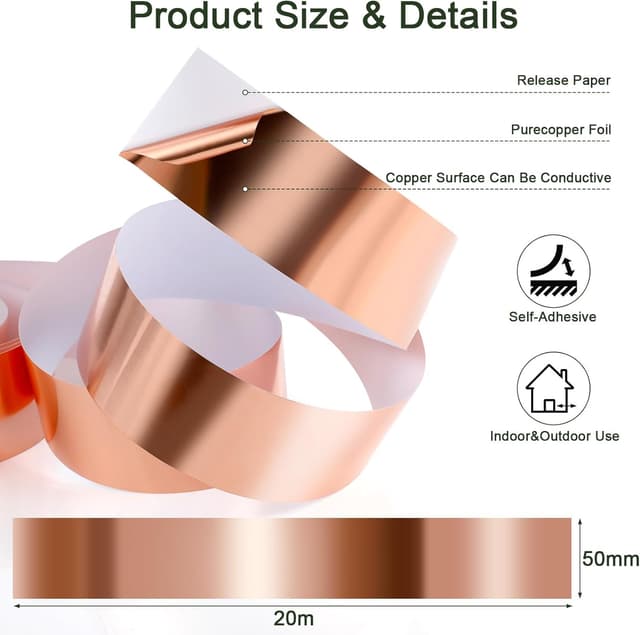 Thumbnail 1 de Romon Nastro lamina rame 50mm x 20m — nastro conduttivo