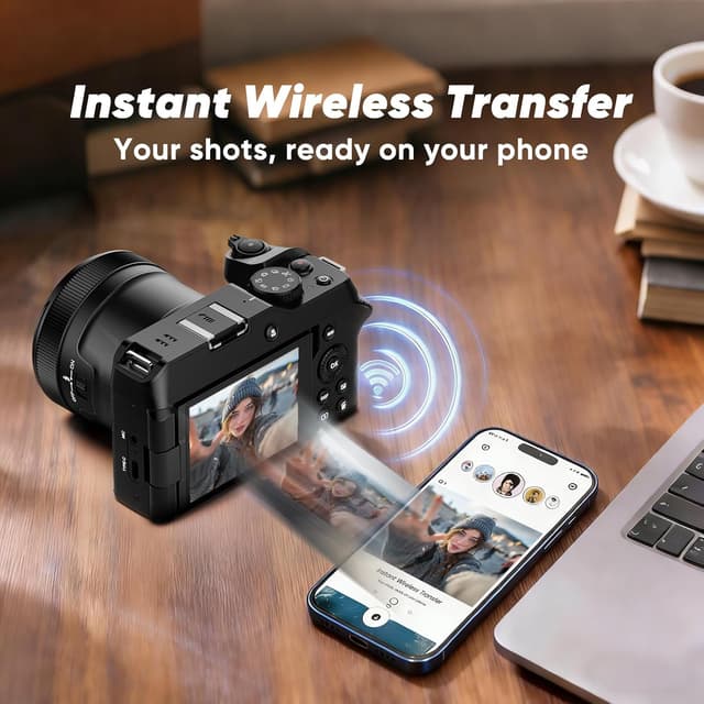 Thumbnail 6 de ORDRO D130 5K Digital Camera with 80MP Photos, 18X Zoom, 270° Flip Screen, WiFi & 32GB SD card