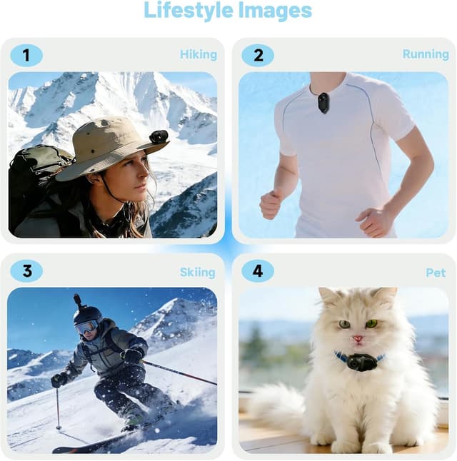 Detalle 1 de HOFAOUG Mini Action Cam 1 pollice 32GB