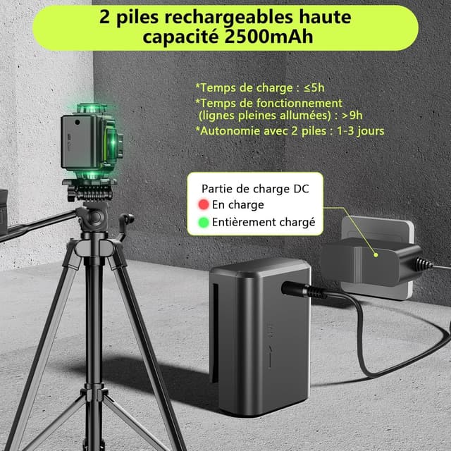 Thumbnail 2 de Nivel láser 4D 360° 16 líneas con trípode