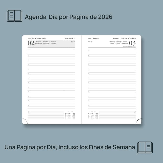 Detalle de POPRUN Agenda 2026 Día por Página 21,5x14,5 cm