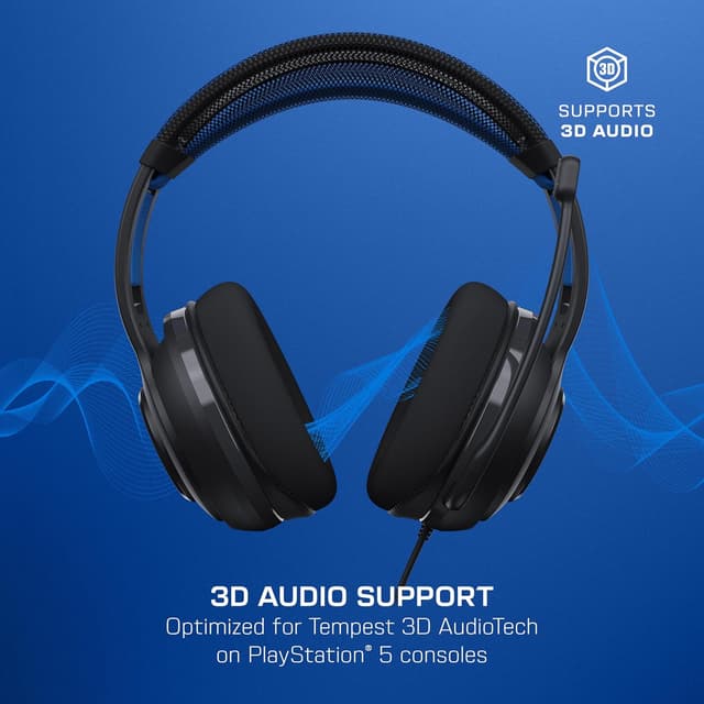 Detalle de Turtle Beach Atlas 200 cuffie da gioco cablate nere per PlayStation con driver Nanoclear da 50 mm