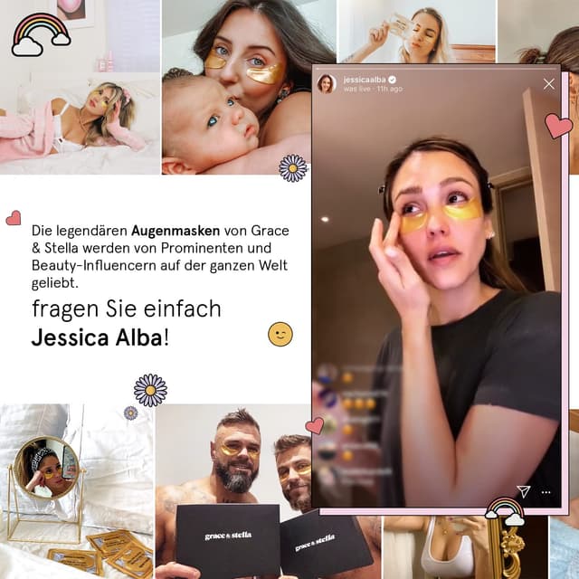 Thumbnail 5 de grace & stella Augenpads Gold 6 Paare 🎭