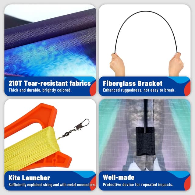 Detalle 2 de Schmetterlingsdrachen für Jungen & Mädchen: Moonlight Butterfly mit Schnur & Griff