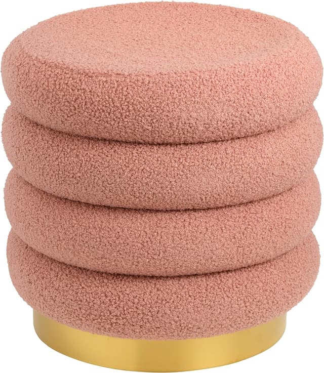 Detalle de Pouf poggiapiedi Baroni Home rosa 41x38x38 cm