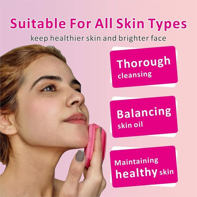 Detalle 1 de HieerBus Silikon Gesichtsreiniger manuelle Peeling Bürste für Porenreinigung