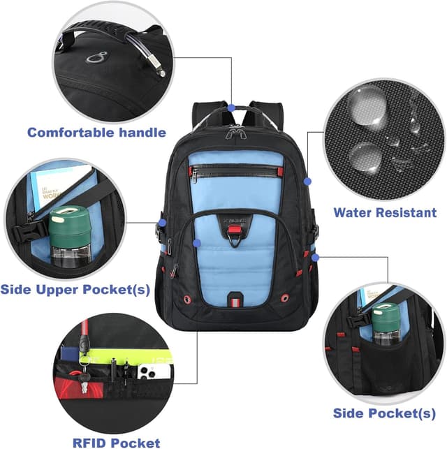 Thumbnail 5 de Z-MGKISS Z-MGKISS Travel Laptop Backpack 52L – TSA-friendly 17.3 inch Overnight Rucksack