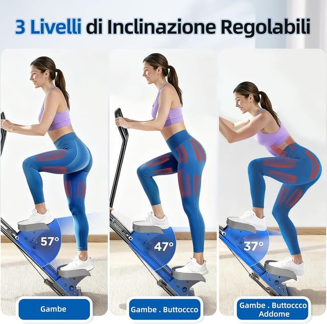 Detalle de Vyrelis Stepper Fitness verticale pieghevole con resistenza regolabile a 3 livelli e display LCD