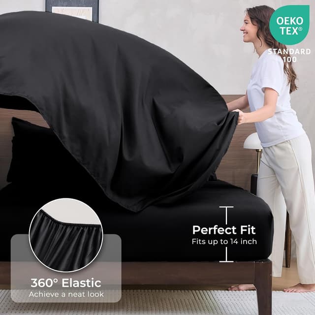 Thumbnail 4 de HEVUMYI Black Queen Comforter Set 7-Piece