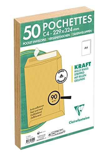 Detalle de Clairefontaine 5750C sobres C4 autoadhesivos 50 uds, 90 g/m² ✉