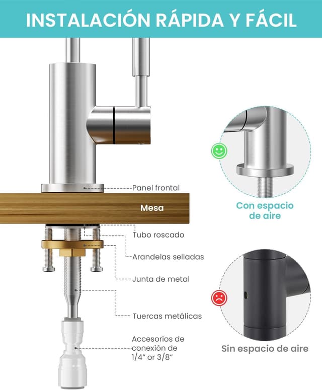 Thumbnail 6 de Poveta Grifo Osmosis Inversa acero inoxidable 360°