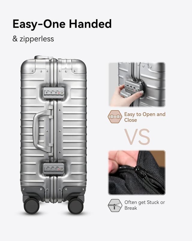 Detalle de Luggex aluminium carry on 55 cm 40L