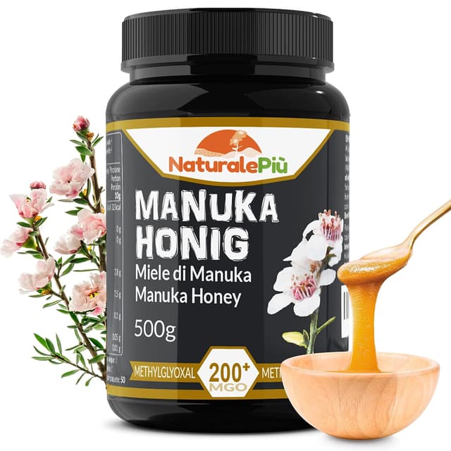 Detalle de NaturalePiù Manuka-Honig 200+ MGO, 500g – getestetes Methylglyoxal aus Neuseeland