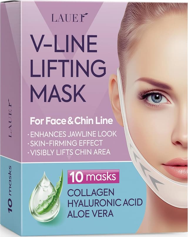 Detalle de V Line Lifting Mask Double Chin Reducer — V-shaped lifting face mask with chin straps