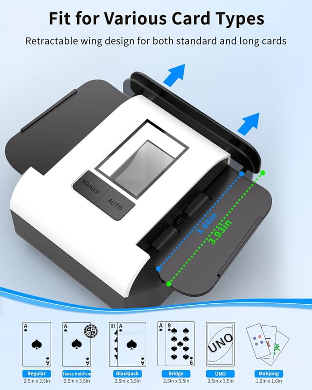 Detalle 2 de ADZERD Automatic Card Shuffler 1-2 Decks 🃏