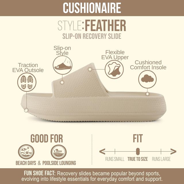Detalle 2 de CUSHIONAIRE Feather EVA Slides for Women